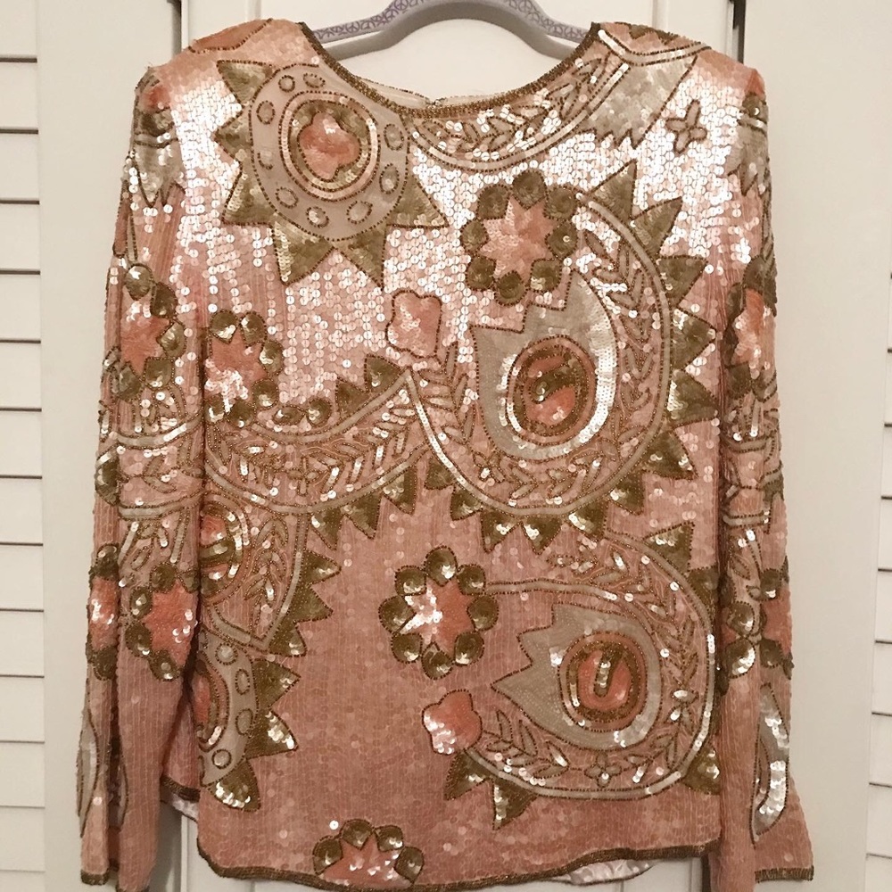 Vintage Rose Gold Sequin Top